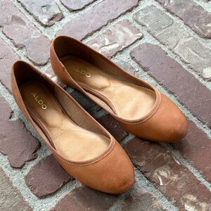 Aldo Tan Leather Ballet Flats